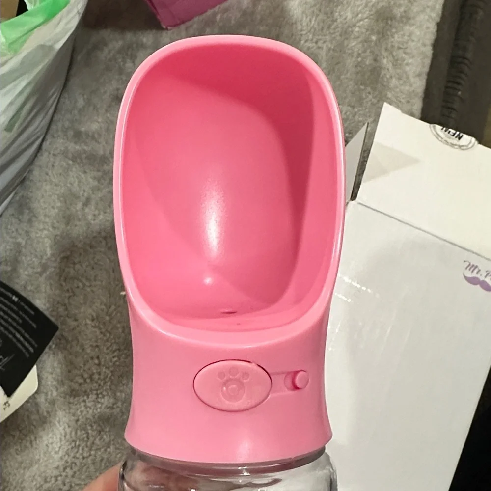 Pink dog water bottle